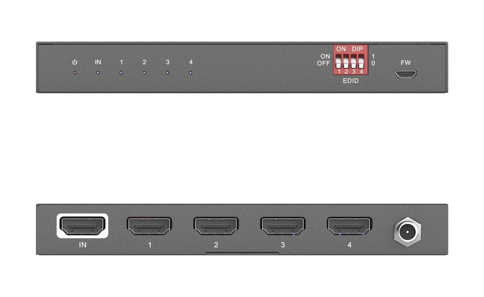 Распределитель (сплиттер) PureLink PT-SP-HD14D, 1:4 HDMI, Down-scaling  4K на FHD
